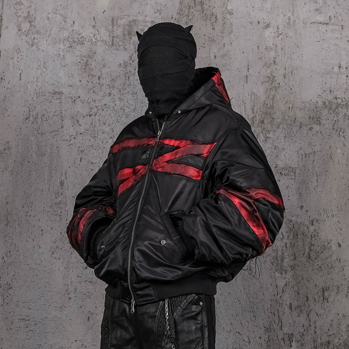 UNDERWATER Distressed Bondage MA-1 Jacket Red – photo 2 of 12