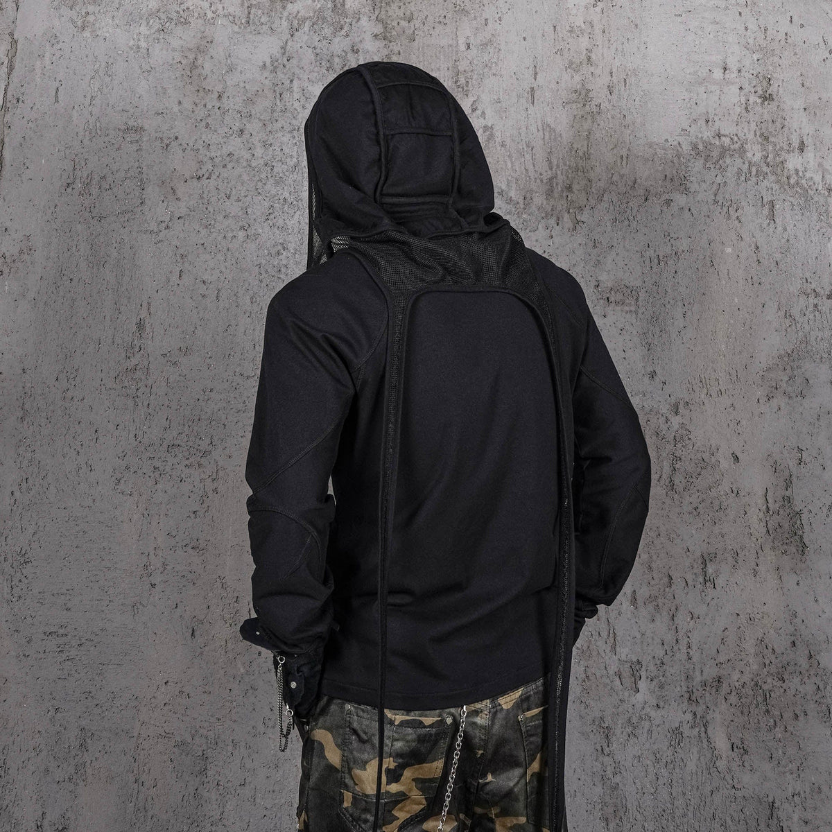 UNDERWATER Mesh-Spliced Long Strap Durag – photo 2 of 11