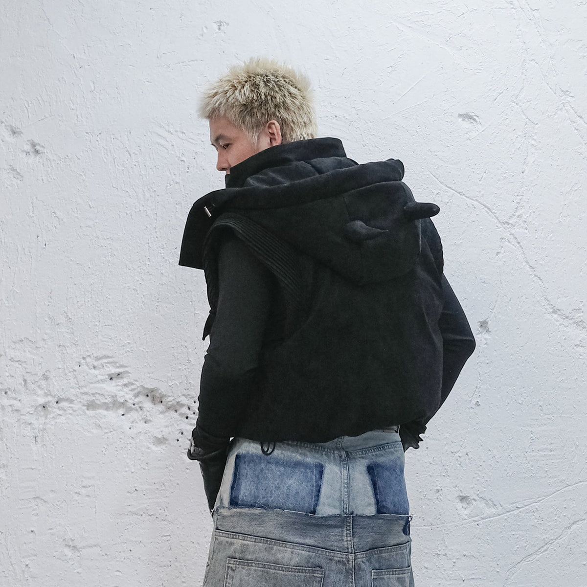 UNDERWATER Demon Horned Detachable Hood Down Vest – photo 2 of 14