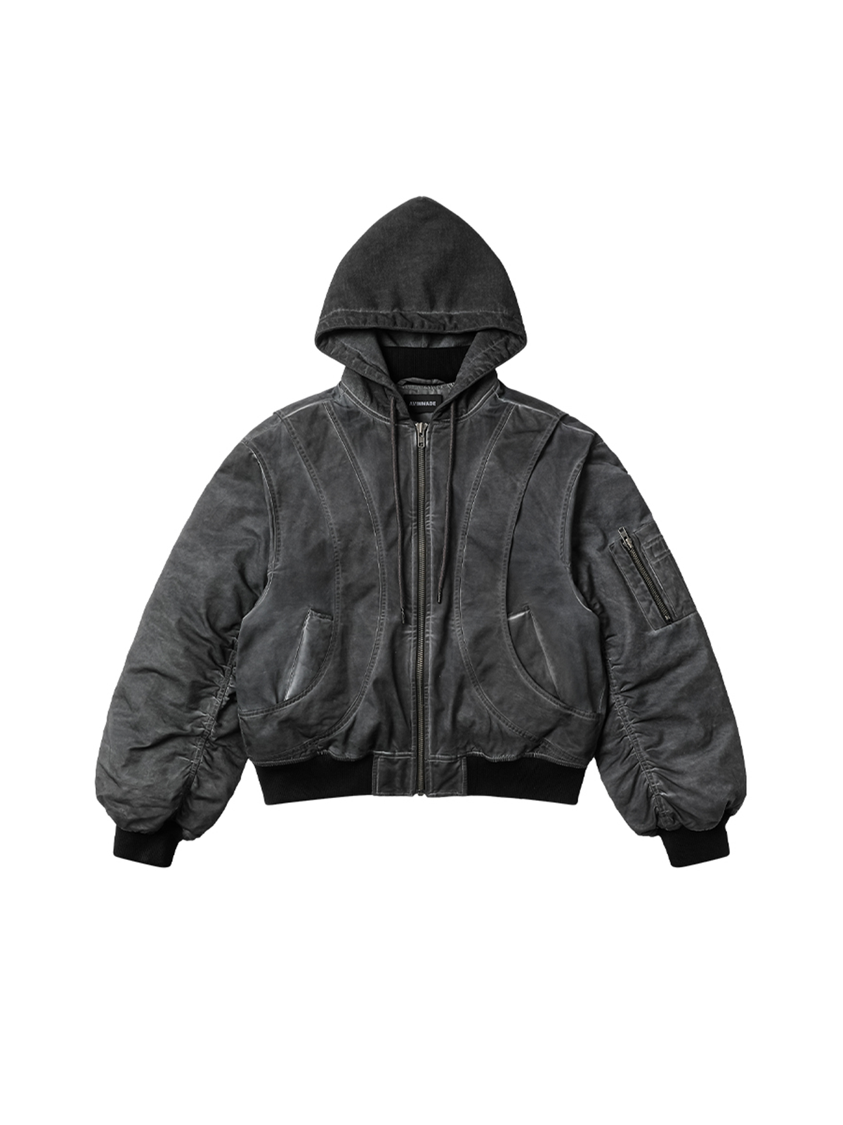 AVINMADE Washed Stitch Hooded Bomber Jacket – photo 15 of 16