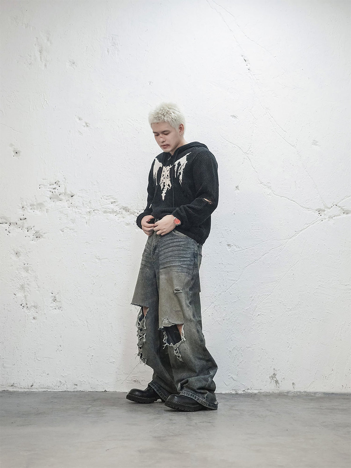 UNDERWATER Hellbound Wing Hooded Zip-Up Cardigan – photo 4 of 13