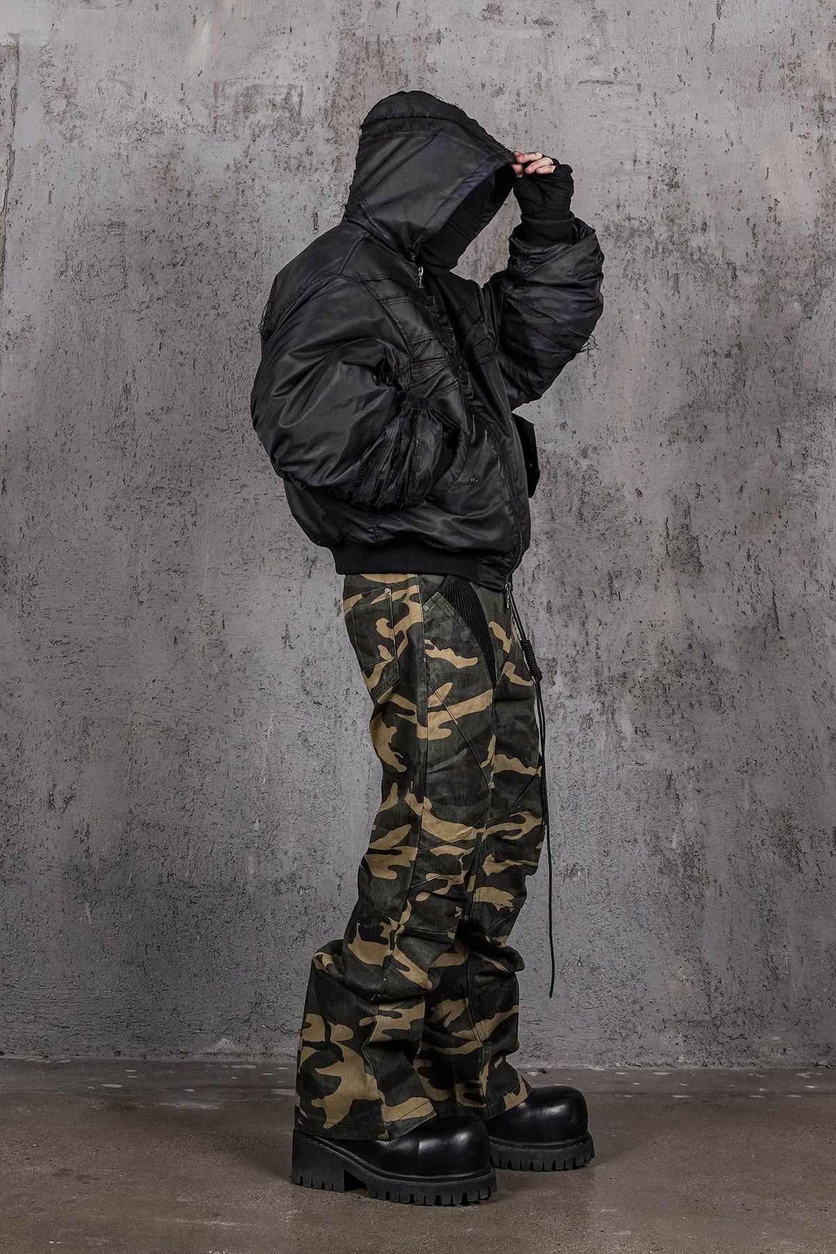 UNDERWATER Distressed Bondage MA-1 Jacket Black – photo 5 of 12