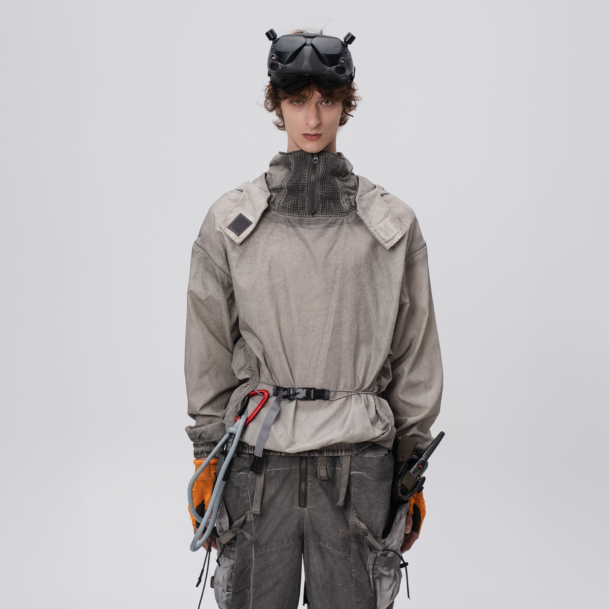 STEAM Distressed Zip-Up Detachable Hooded Jacket – photo 2 of 50