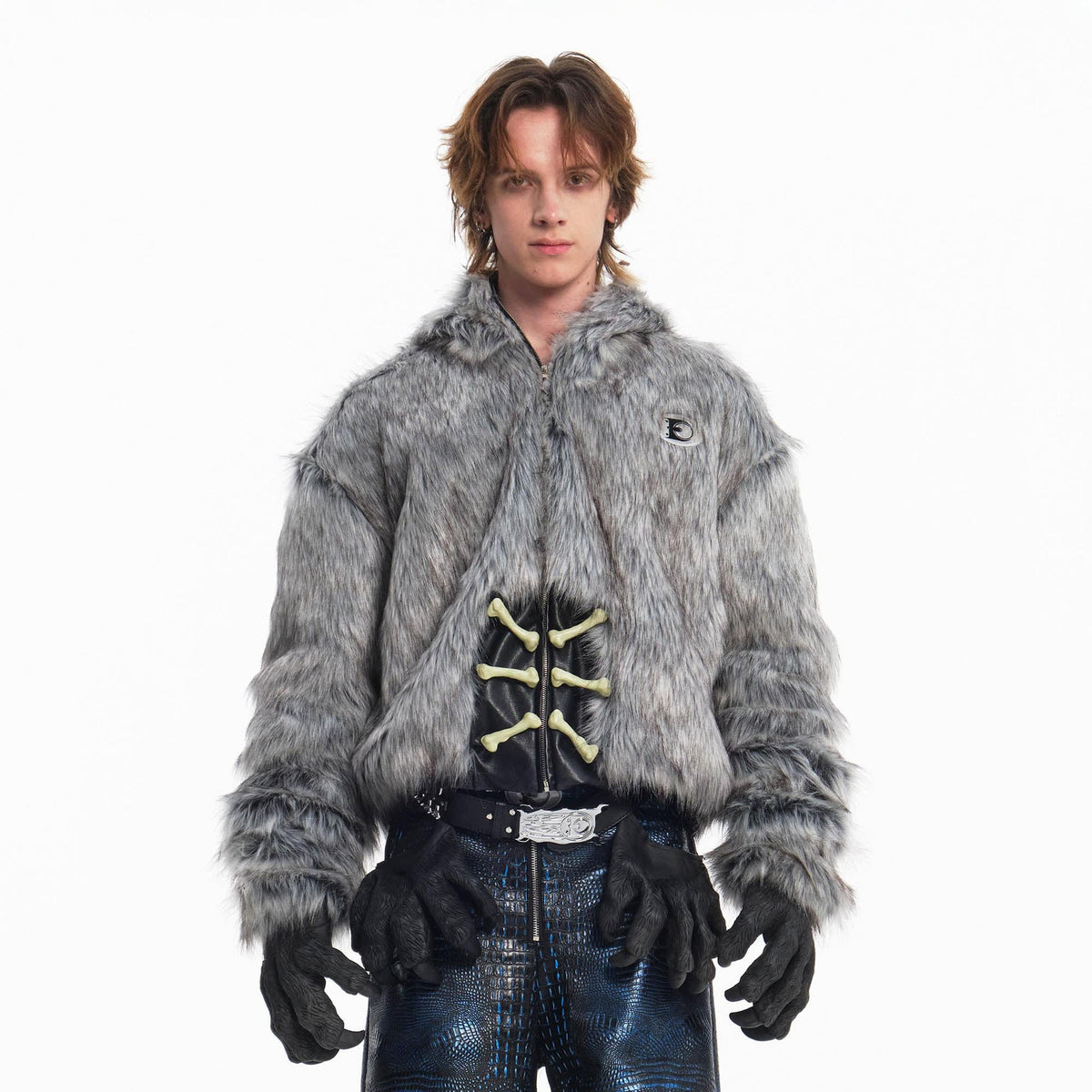 EMBRYO Detachable Beast Claw Faux Fur Hooded Jacket – photo 2 of 17