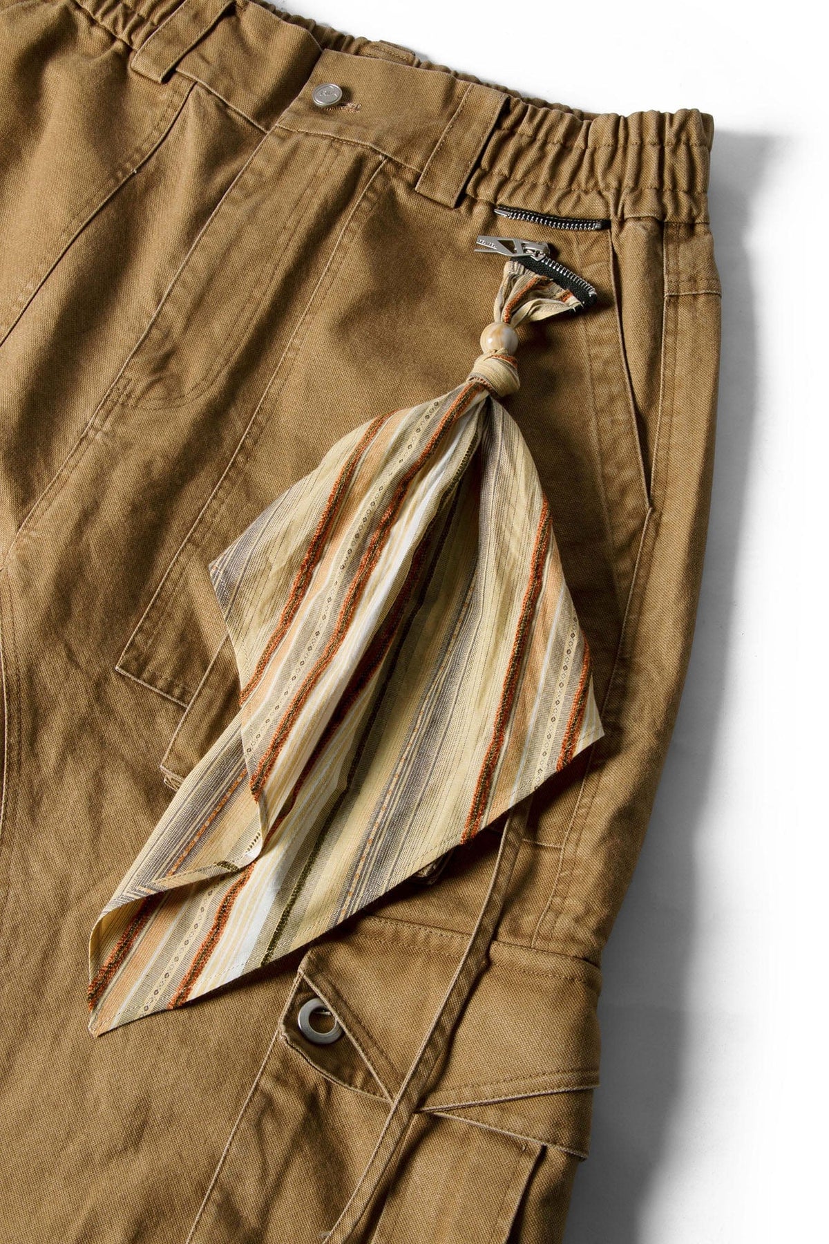 RELABEL Multi-Pocket Detachable Scarf Distressed Cargo Brown – photo 4 of 6