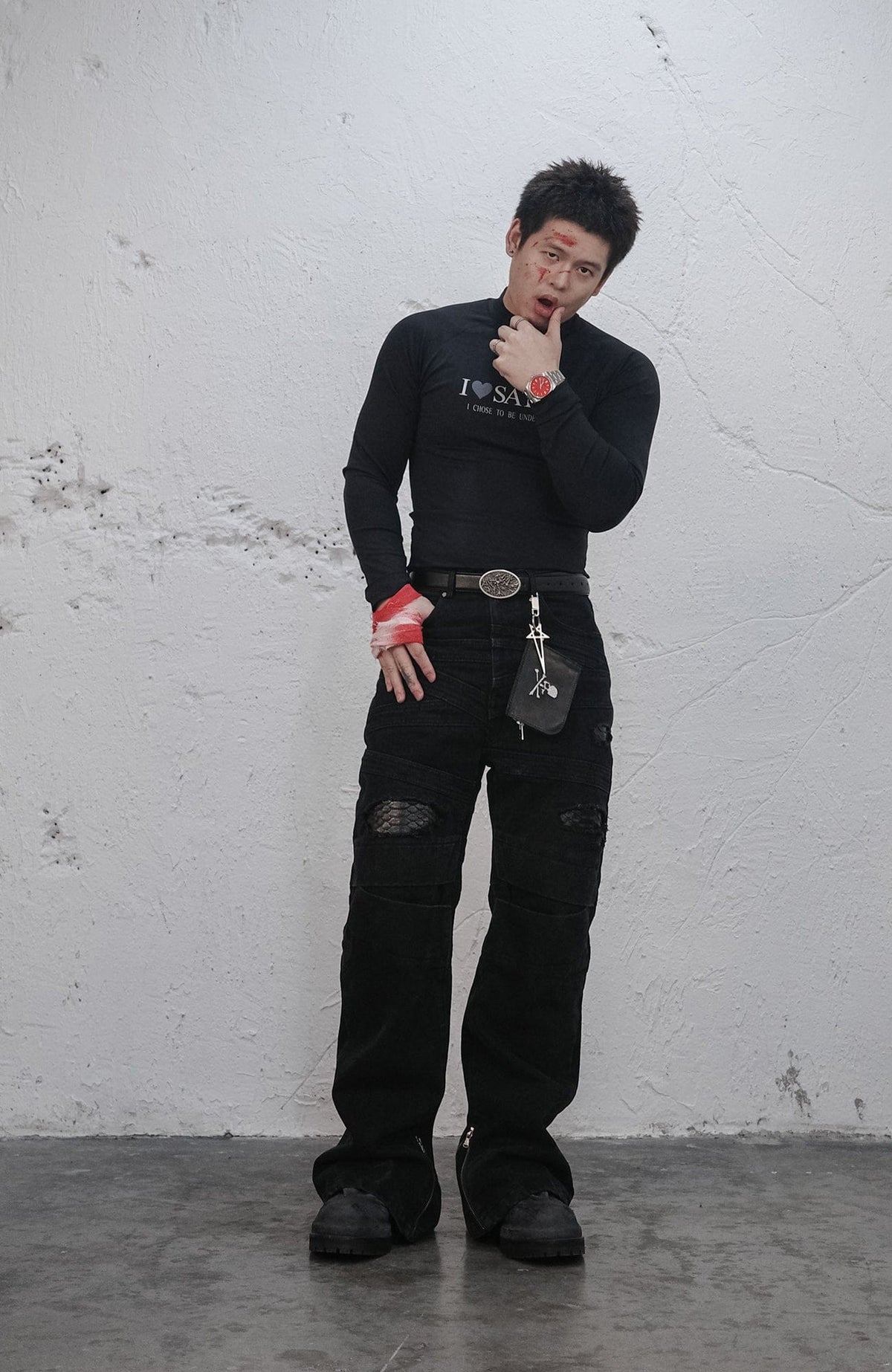 UNDERWATER Satan Racing Mock-Neck Long-Sleeve Tee – photo 4 of 12