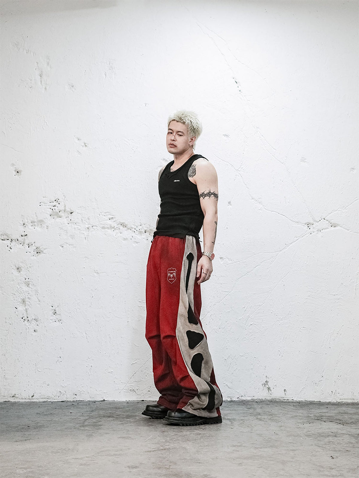 UNDERWATER Skeleton Distressed Contrast Panel Sweatpants – photo 4 of 13