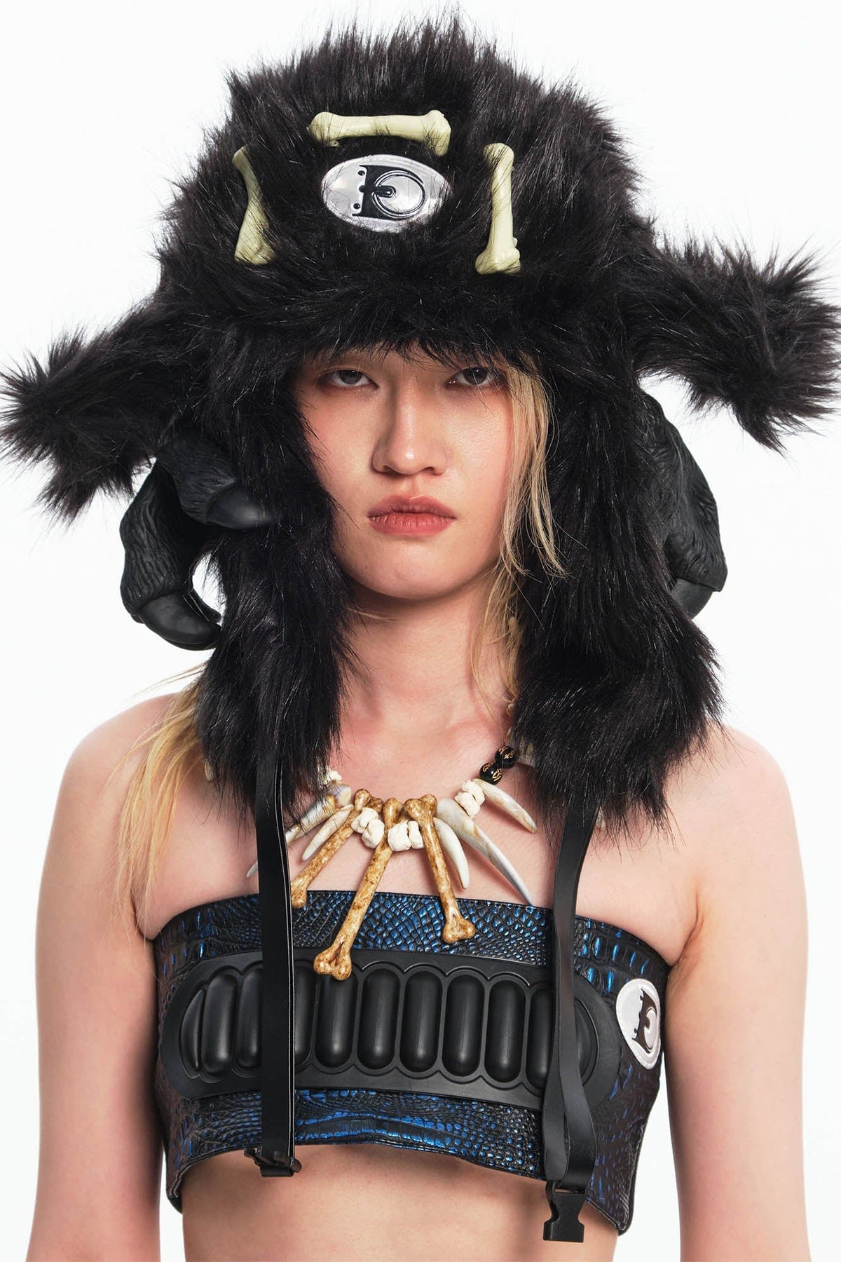 EMBRYO Fuzzy Bone Claw Faux Fur Hat – photo 5 of 8