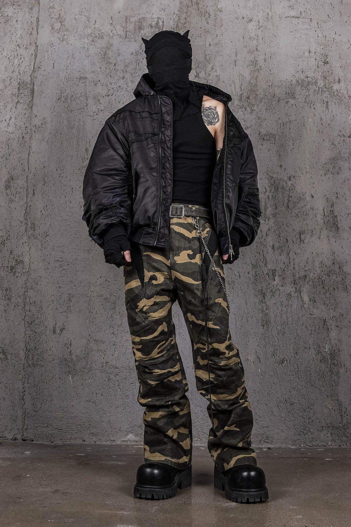 UNDERWATER Distressed Bondage MA-1 Jacket Black – photo 4 of 12
