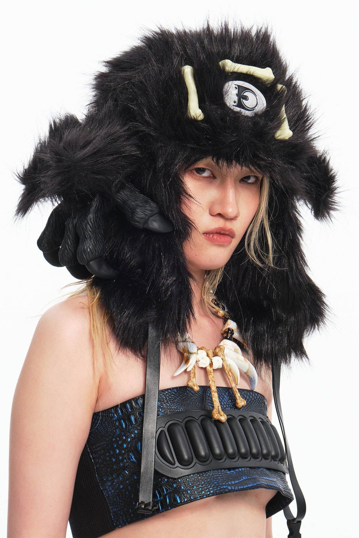 EMBRYO Fuzzy Bone Claw Faux Fur Hat – photo 6 of 8