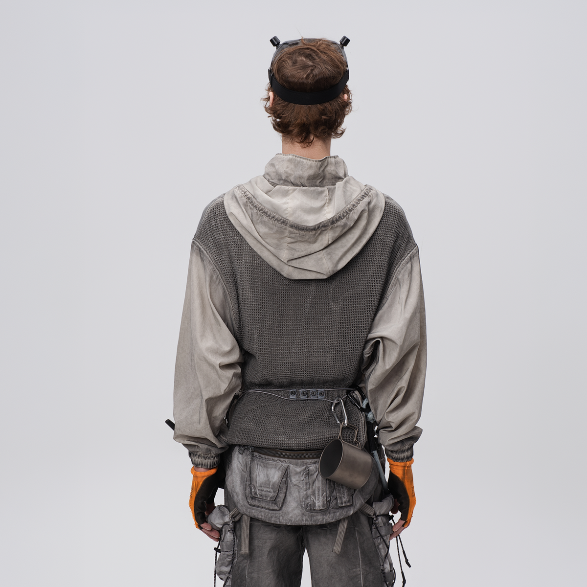 STEAM Distressed Zip-Up Detachable Hooded Jacket – photo 5 of 50