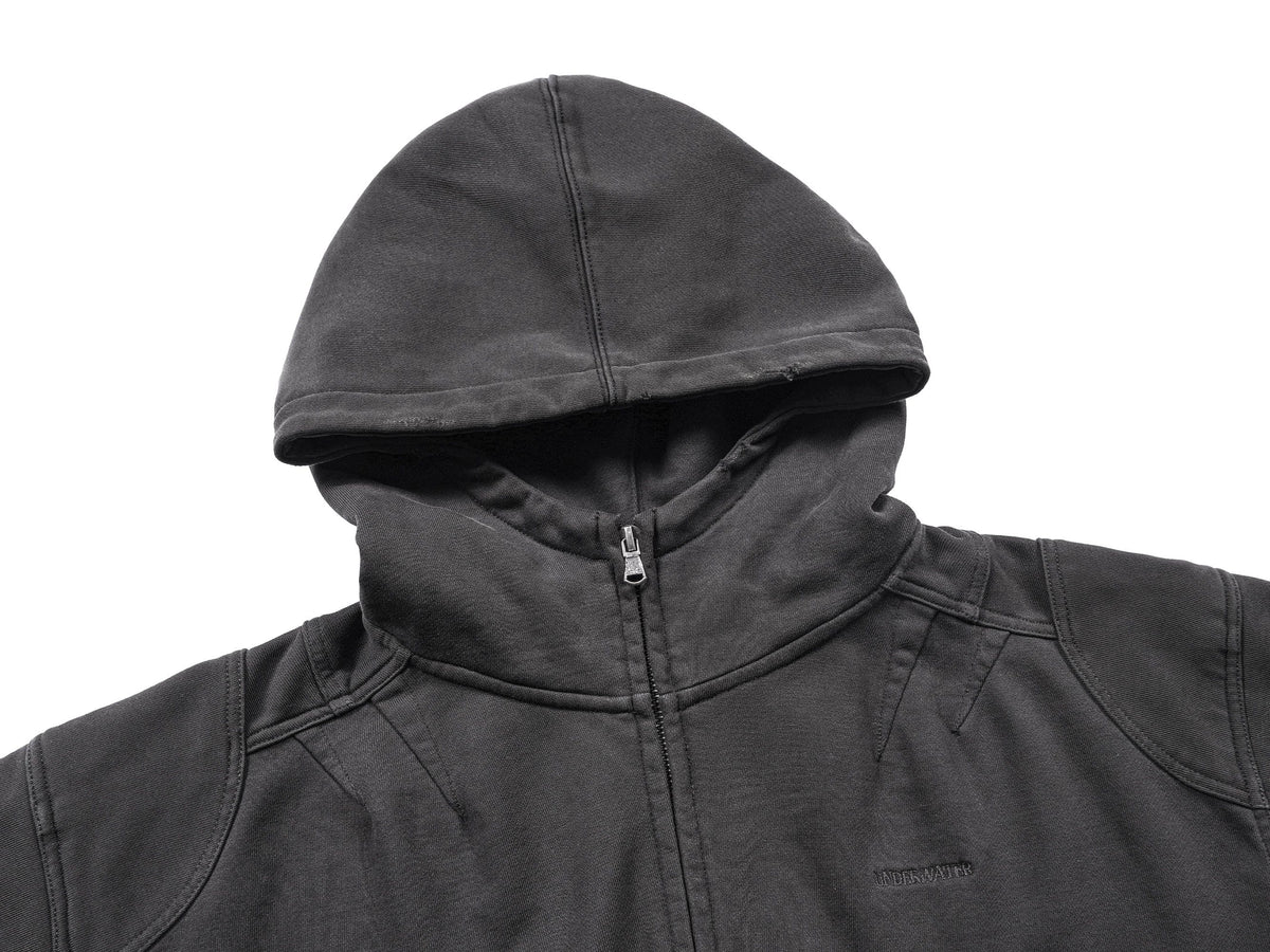 UNDERWATER Distressed Spliced Fallen Armor Zip-Up Hoodie – photo 7 of 13