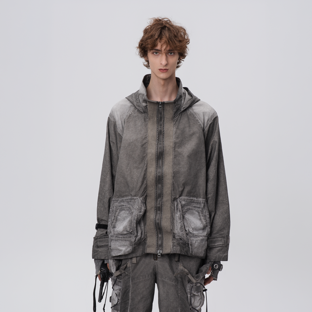 STEAM Distressed Paneled Hooded Jacket – photo 2 of 27