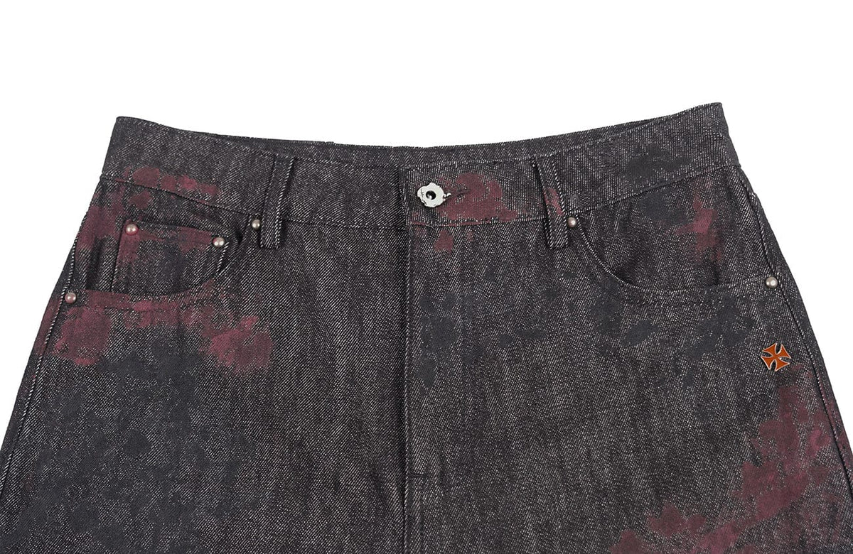 UNDERWATER Bloodstained Raw Flared Denim Pants – photo 13 of 14