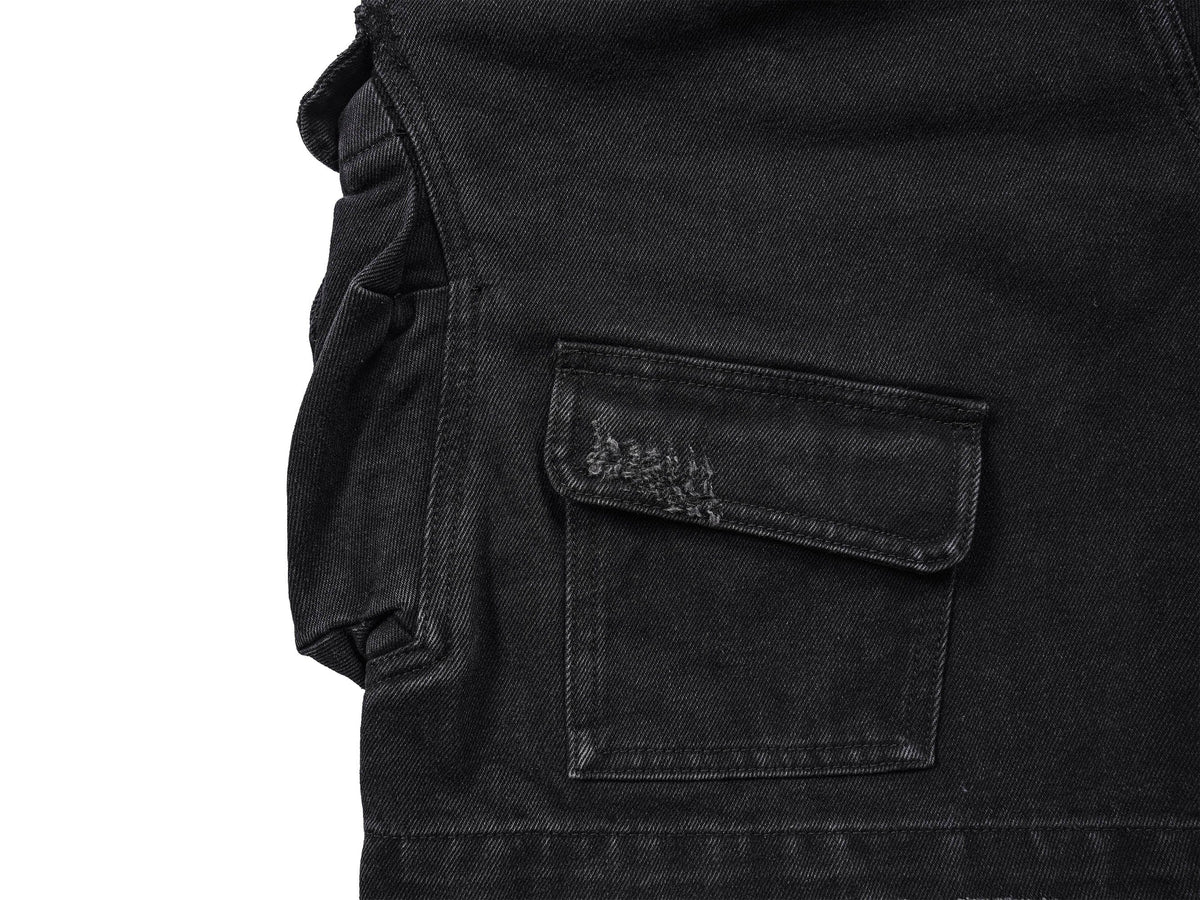 UNDERWATER Layered-Pocket Distressed Denim Shorts – photo 11 of 12