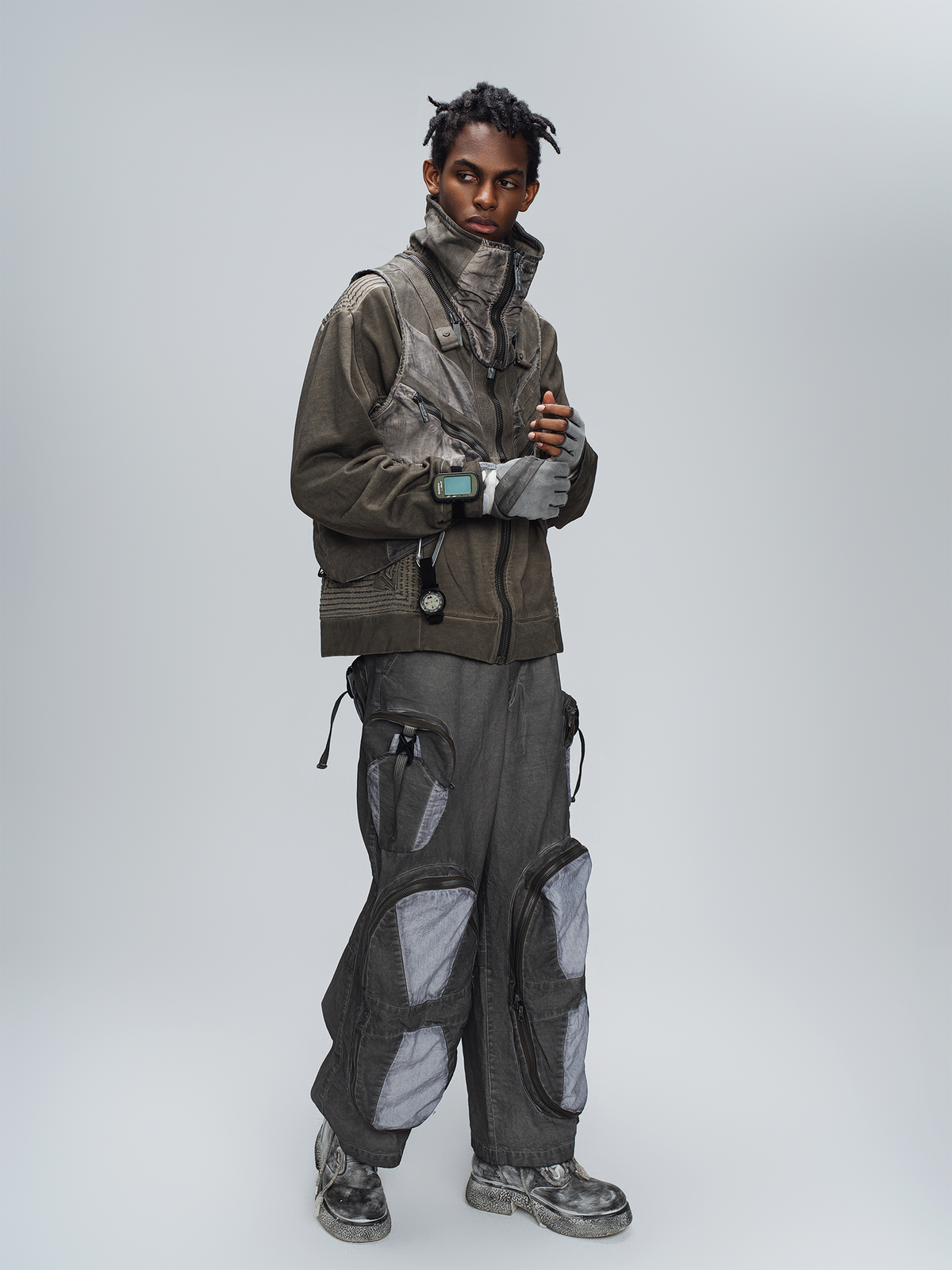 STEAM Multi-Pocket Spliced Parachute Cargo Pants – photo 11 of 25