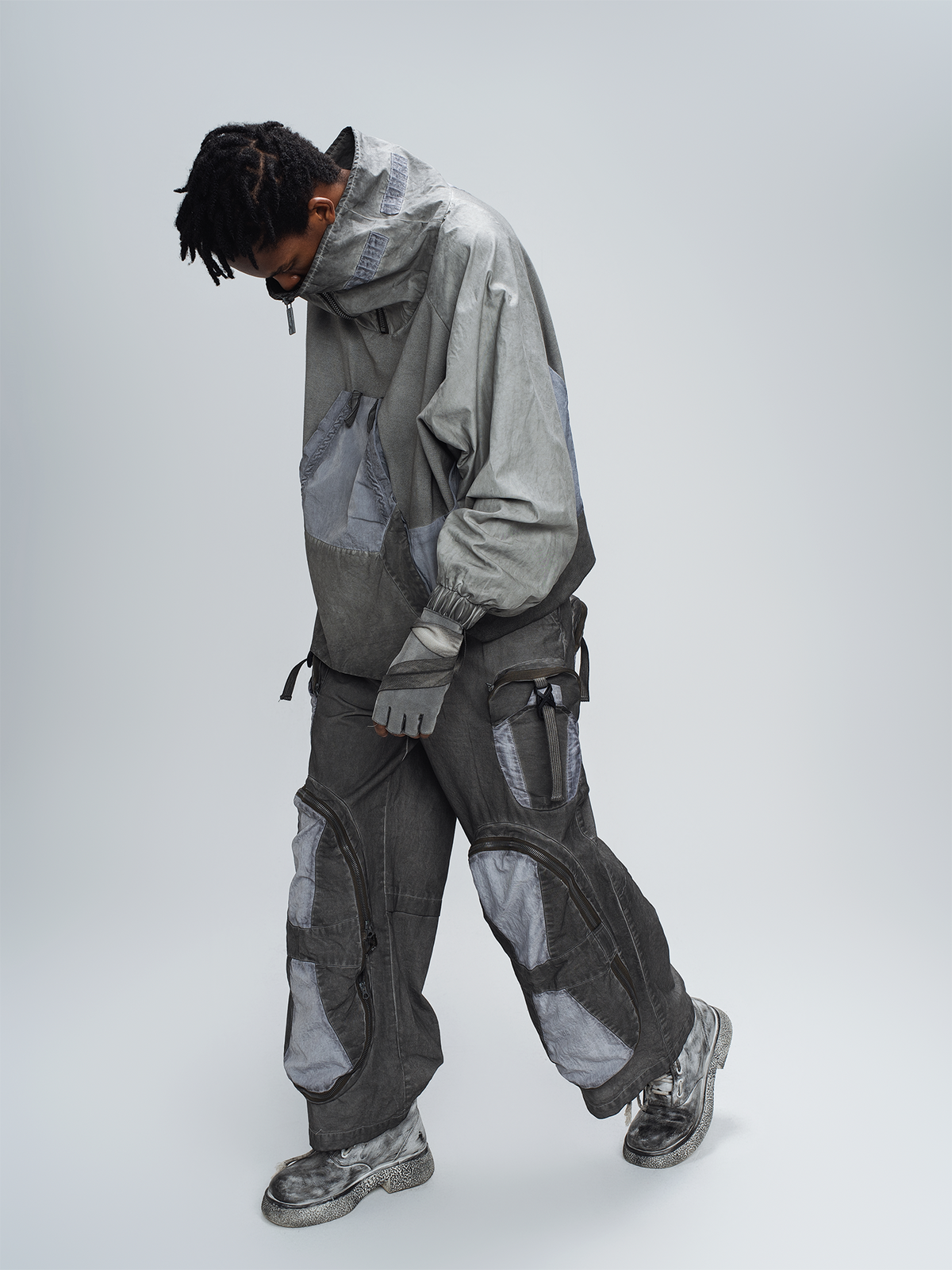 STEAM Multi-Pocket Spliced Parachute Cargo Pants – photo 12 of 25