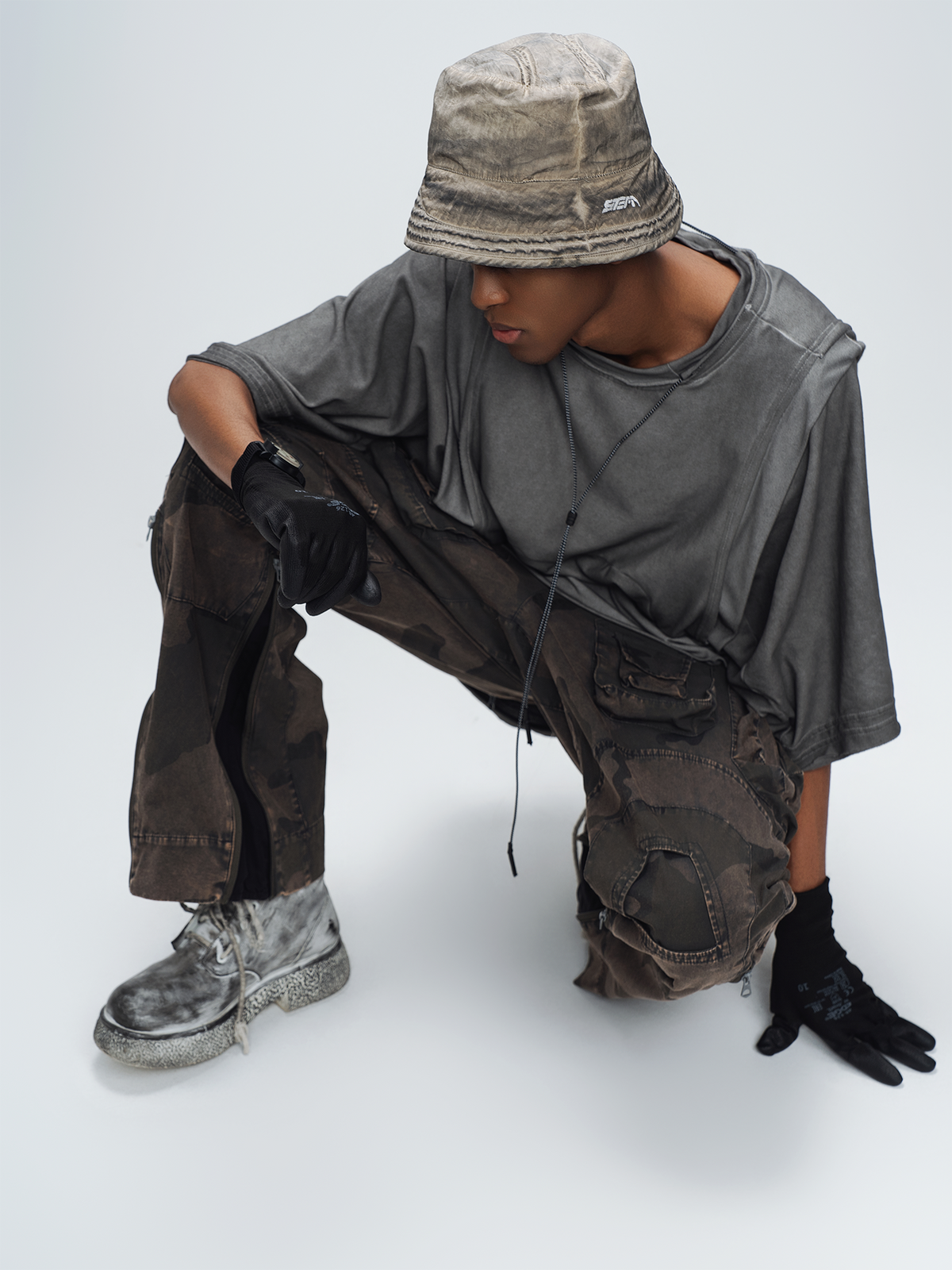 STEAM Washed Distressed Bucket Hat – photo 22 of 50