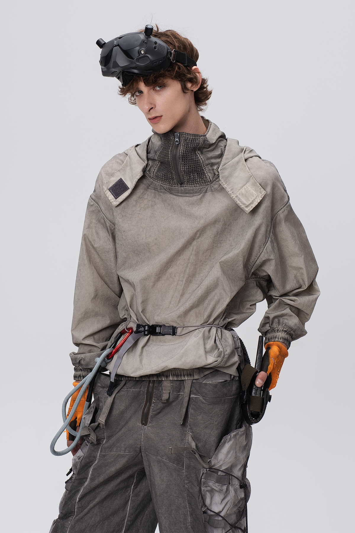 STEAM Distressed Zip-Up Detachable Hooded Jacket – photo 35 of 50