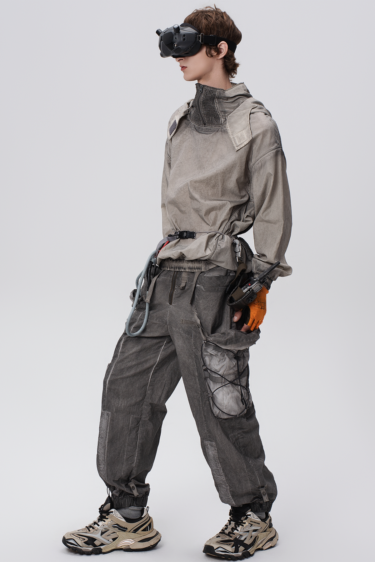 STEAM Distressed Zip-Up Detachable Hooded Jacket – photo 19 of 50