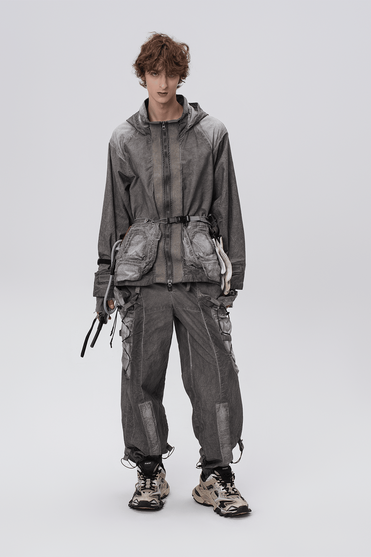 STEAM Distressed Paneled Hooded Jacket – photo 17 of 27
