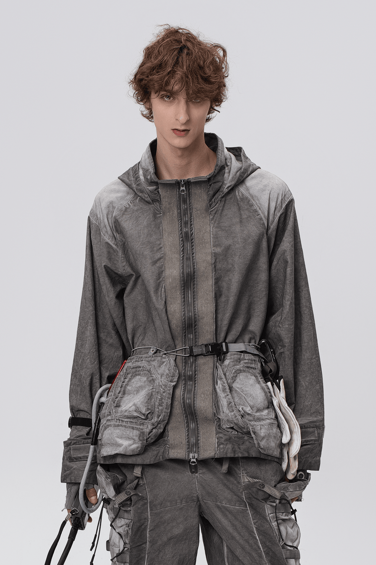 STEAM Distressed Paneled Hooded Jacket – photo 22 of 27