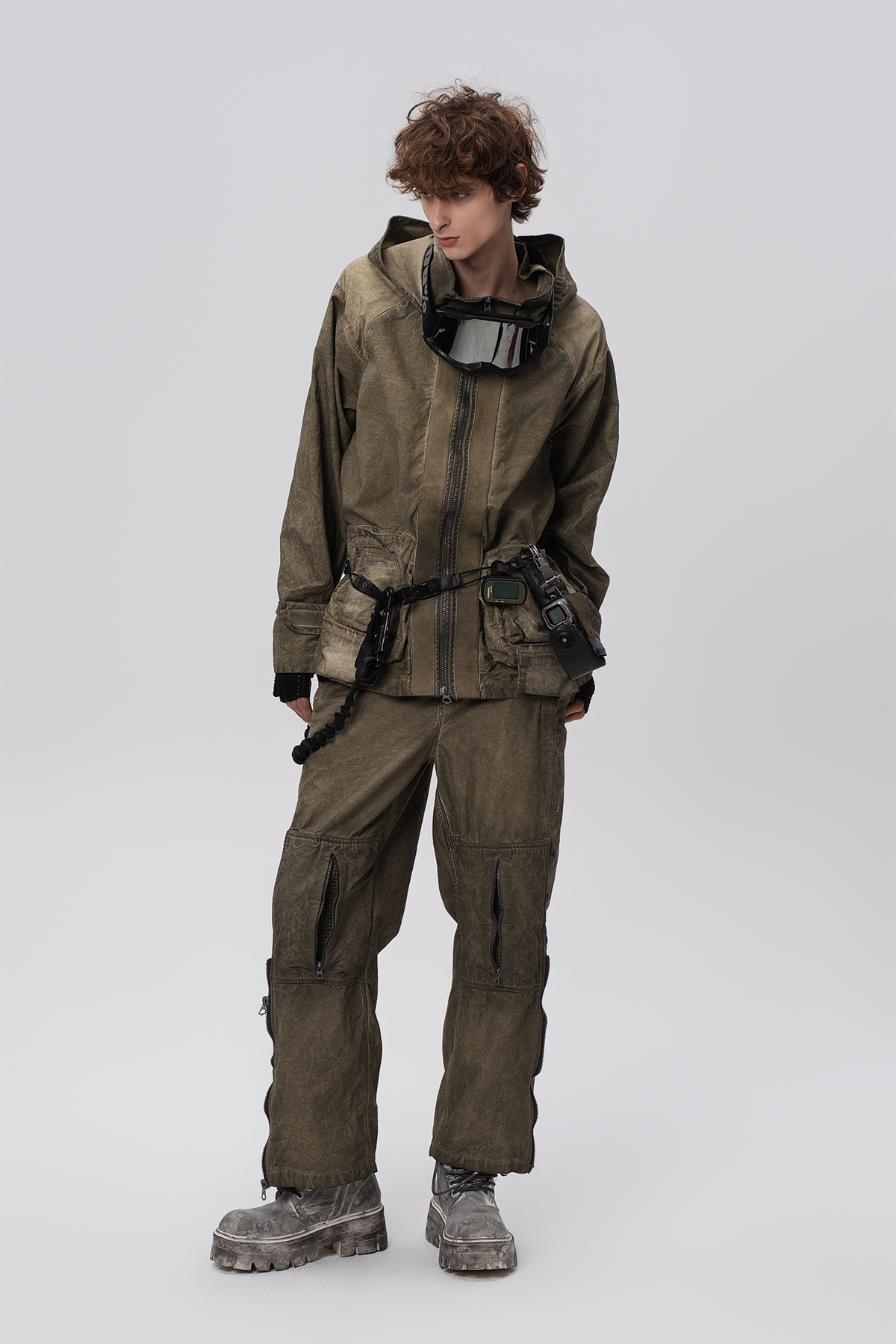 STEAM Distressed Mesh-Knee Multi-Pocket Straight-Leg Cargo Pants – photo 12 of 27