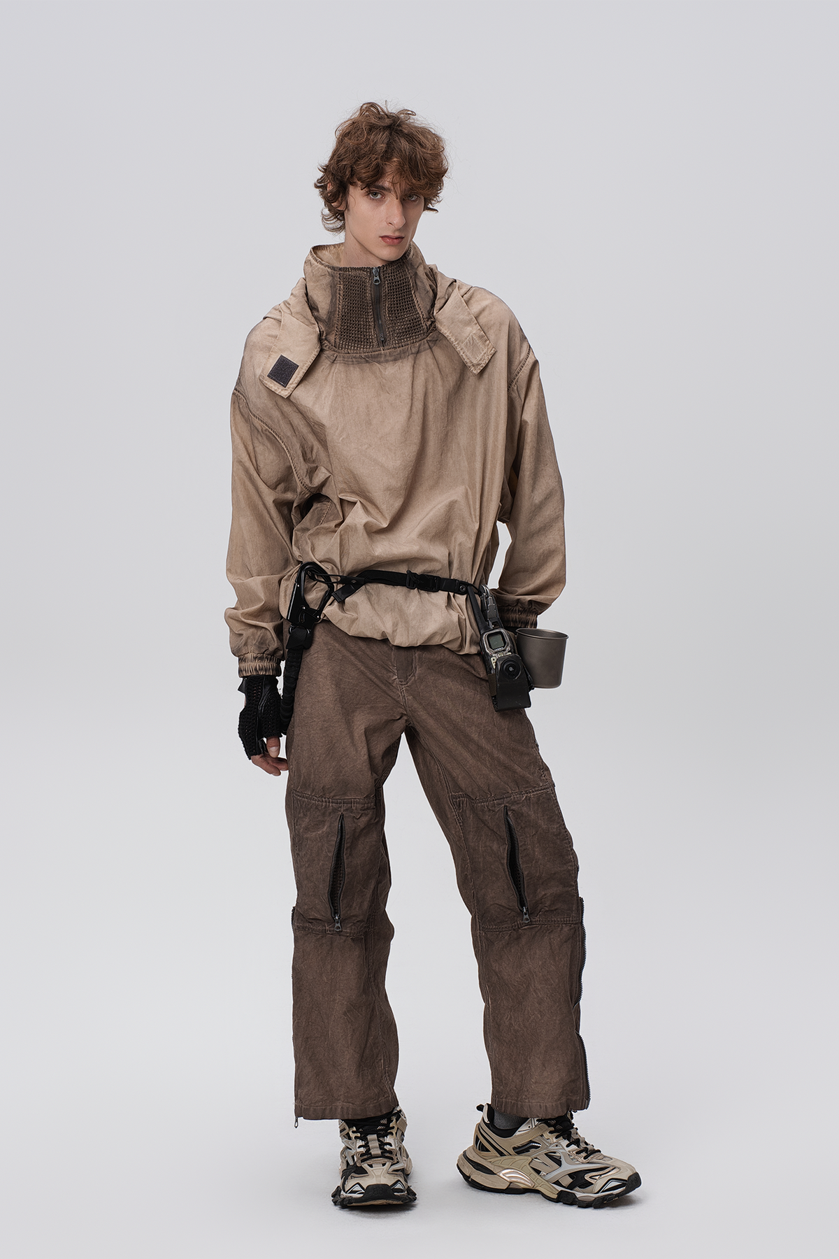 STEAM Distressed Mesh-Knee Multi-Pocket Straight-Leg Cargo Pants – photo 17 of 27