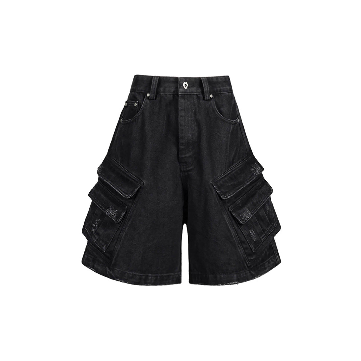 UNDERWATER Layered-Pocket Distressed Denim Shorts – photo 7 of 12