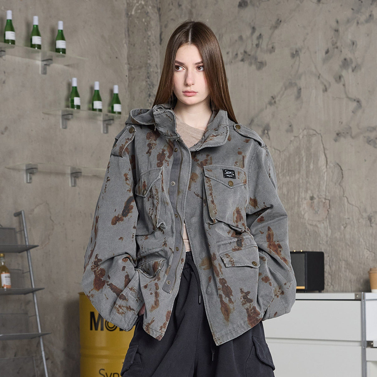 ERROR CODE ROBOT Washed Rust Multi-Pocket Jacket