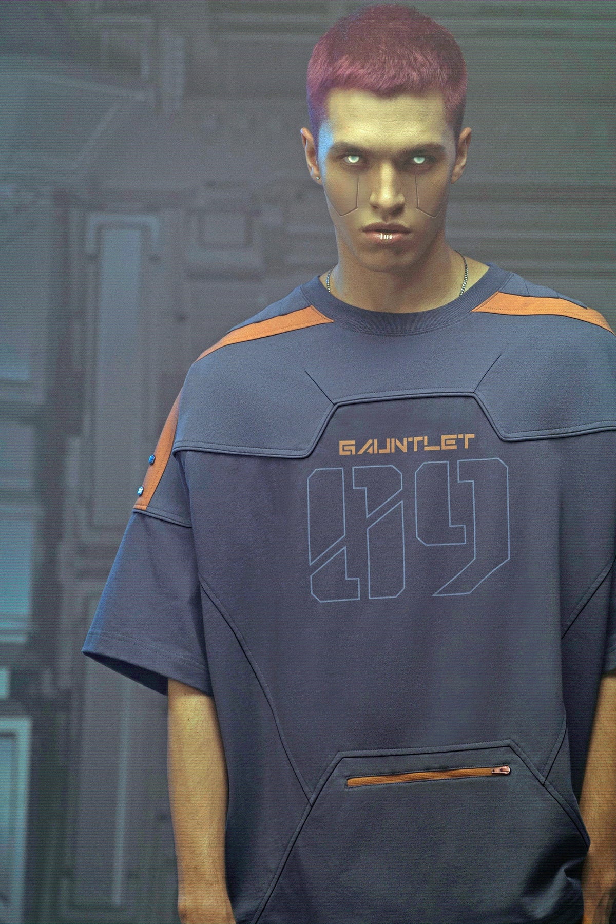 XIPHEVIL Modern Deconstructed Rivet Jersey Dark Orange – photo 13 of 18