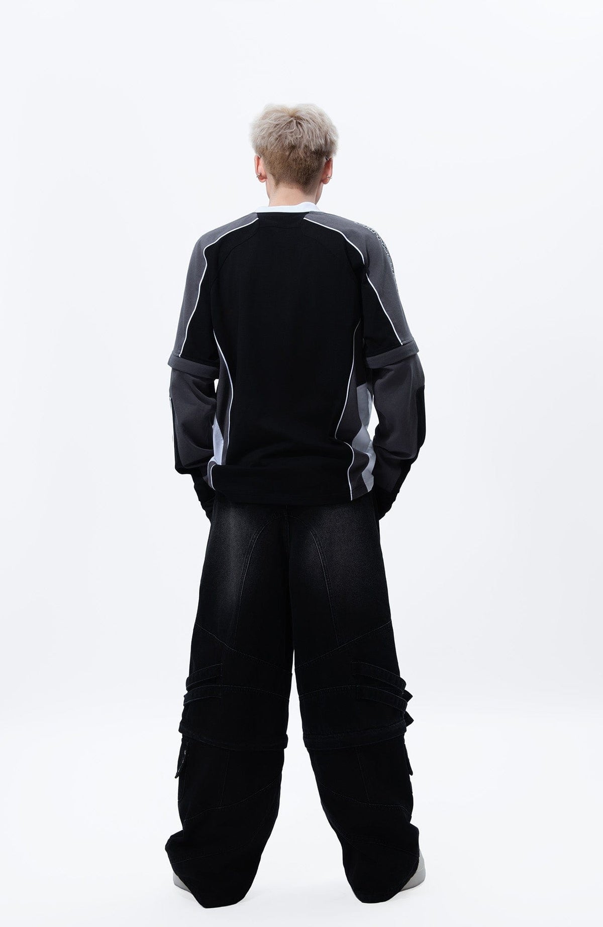 MOGONGSHE Detachable Drape-Strap Washed Jeans – photo 11 of 39