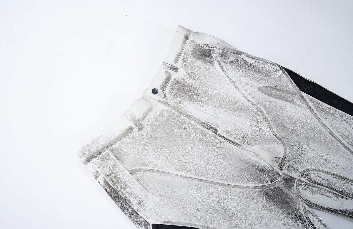 MOGONGSHE Distressed Techwear PU Moto Pants – photo 17 of 23