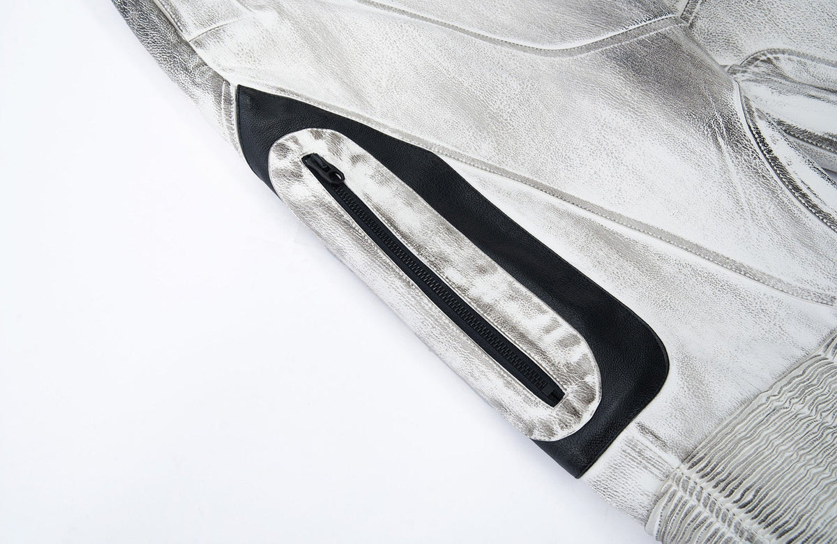 MOGONGSHE Distressed Techwear PU Moto Pants – photo 18 of 23