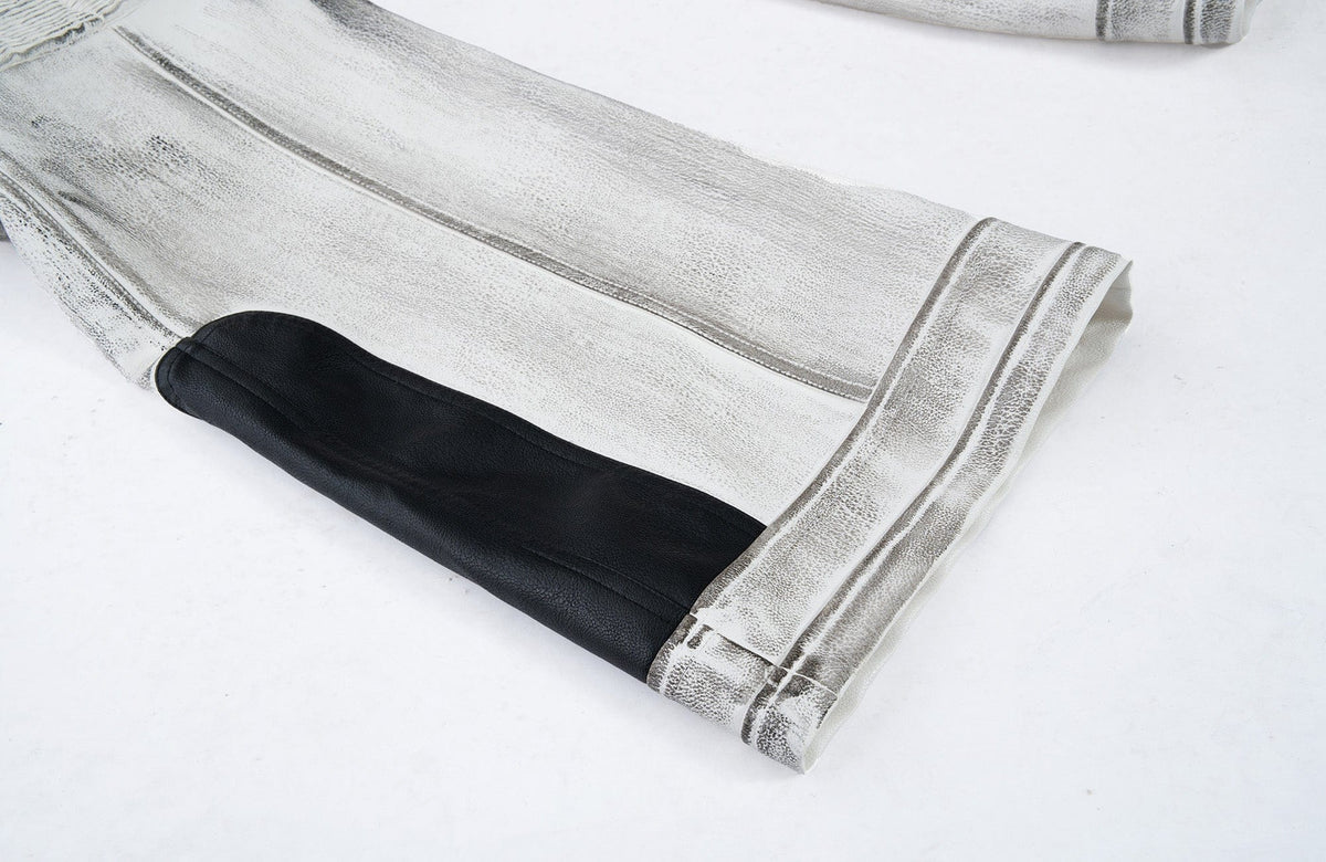 MOGONGSHE Distressed Techwear PU Moto Pants – photo 21 of 23