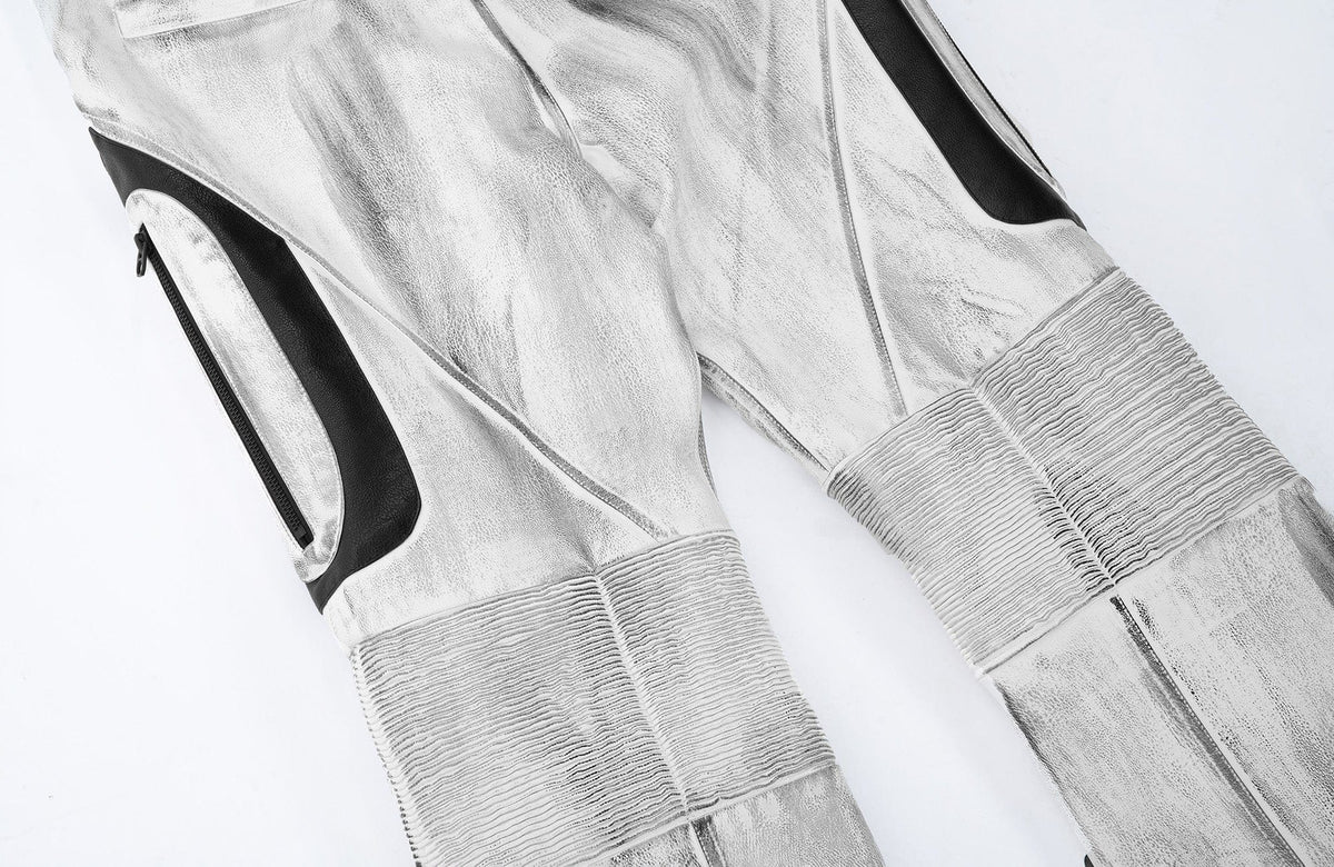MOGONGSHE Distressed Techwear PU Moto Pants – photo 23 of 23