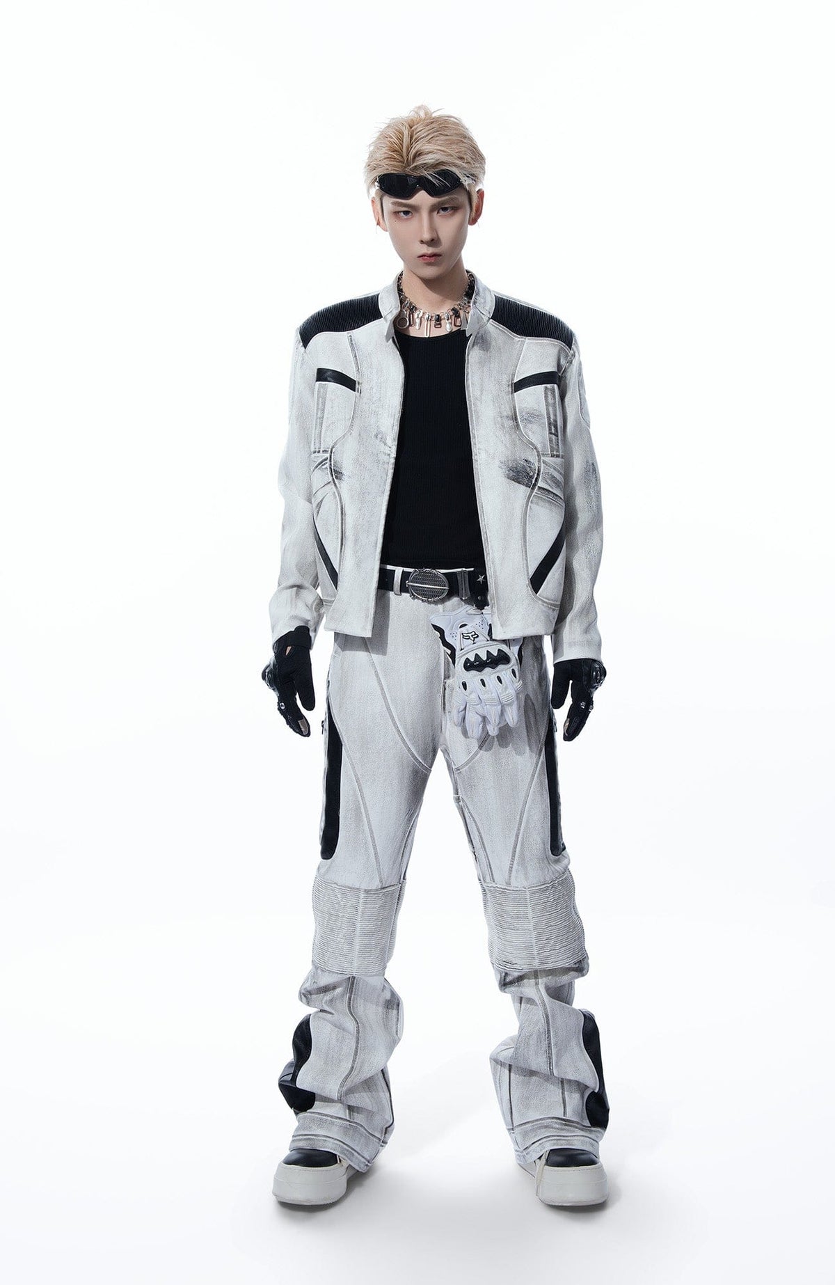 MOGONGSHE Distressed Techwear PU Moto Pants – photo 5 of 23