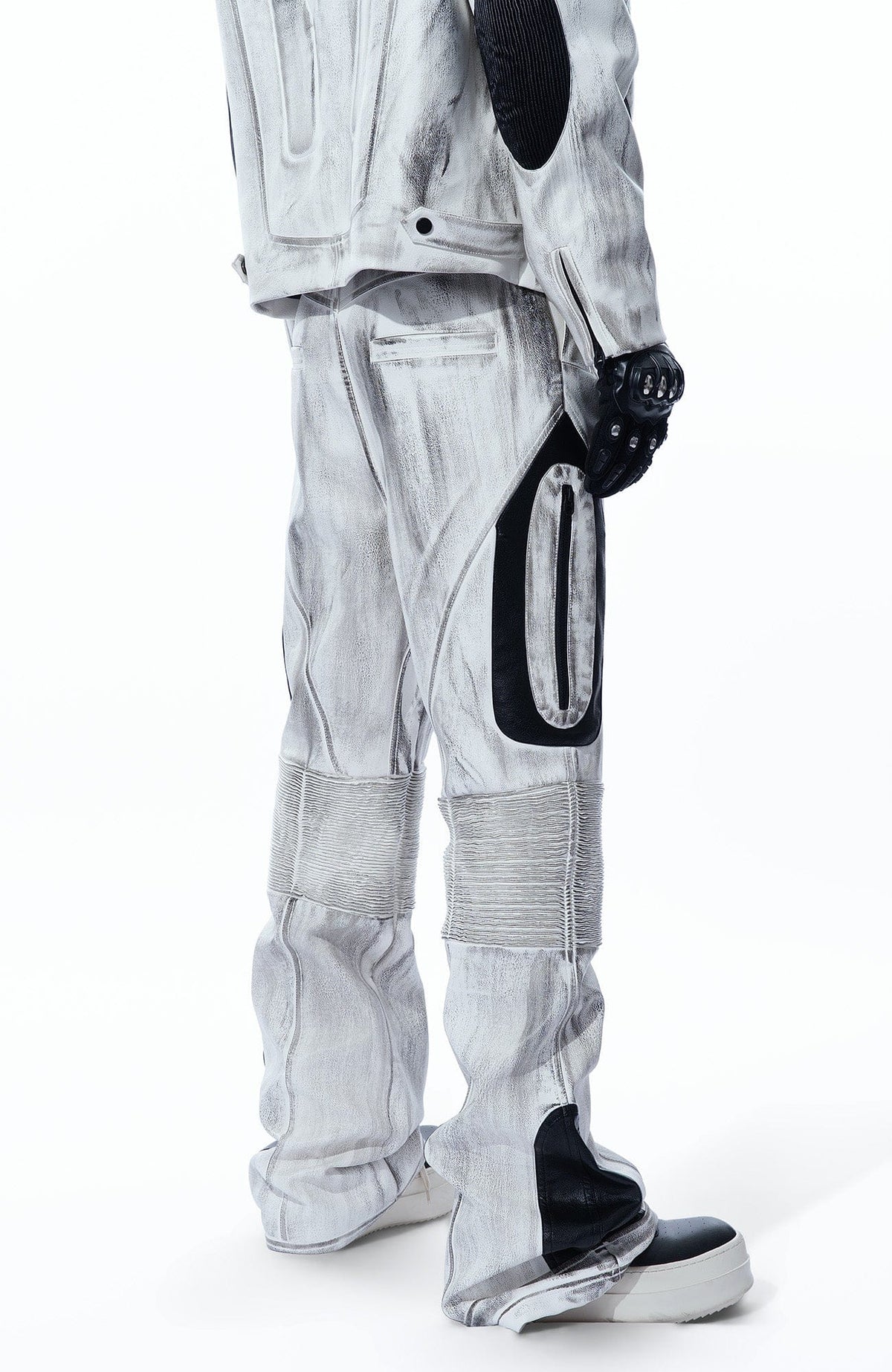 MOGONGSHE Distressed Techwear PU Moto Pants – photo 14 of 23