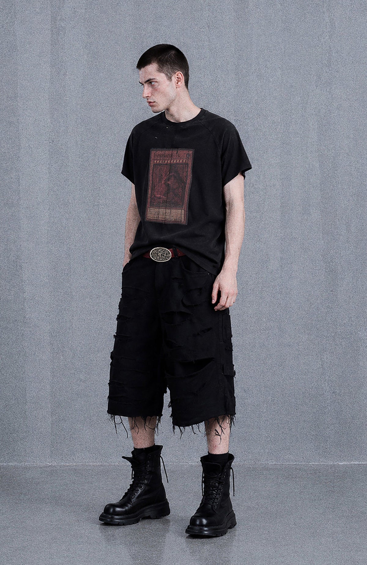 UNDERWATER Distressed Raw Edge Denim Shorts – photo 6 of 10