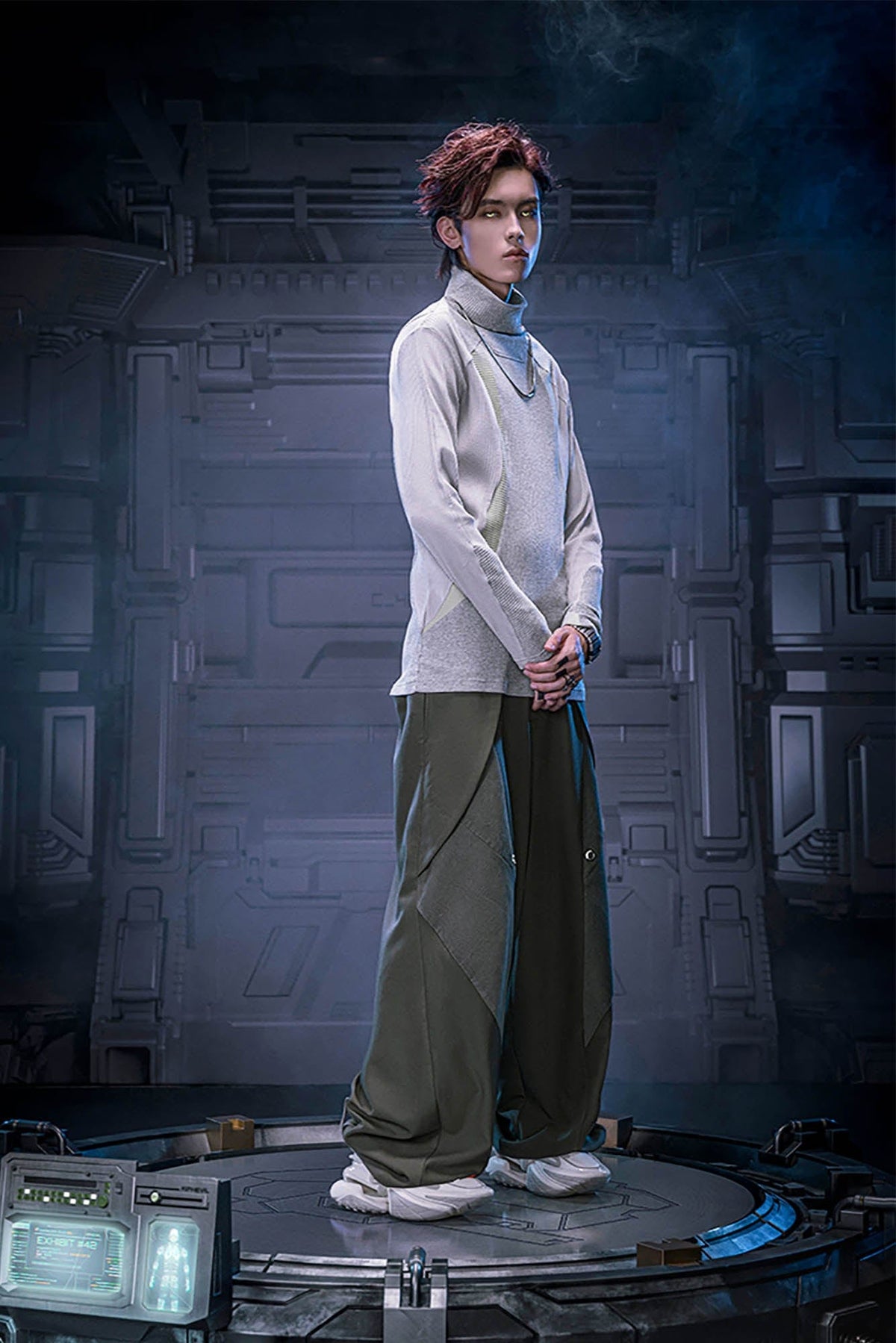XIPHEVIL Mech Paneled Utility Wide-Leg Pants Grey – photo 4 of 7