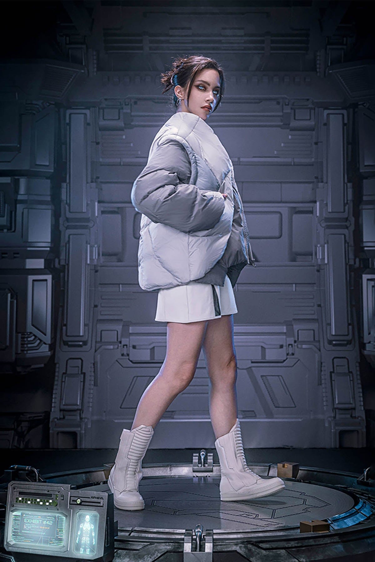 XIPHEVIL Exoskeleton Detachable-Sleeve Paneled Puffer Jacket – photo 5 of 12