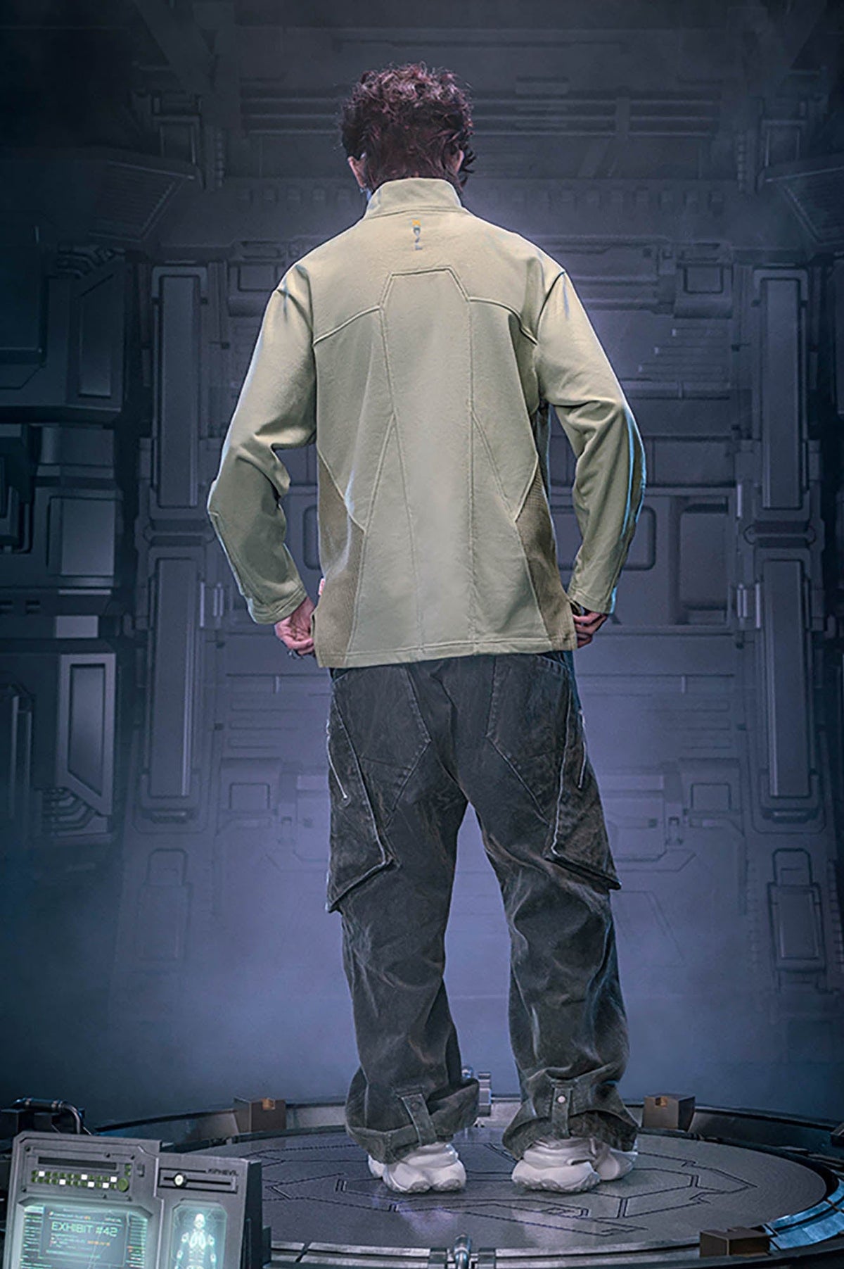 XIPHEVIL Mesh Paneled Tactical Turtleneck Sweatshirt Green – photo 5 of 13