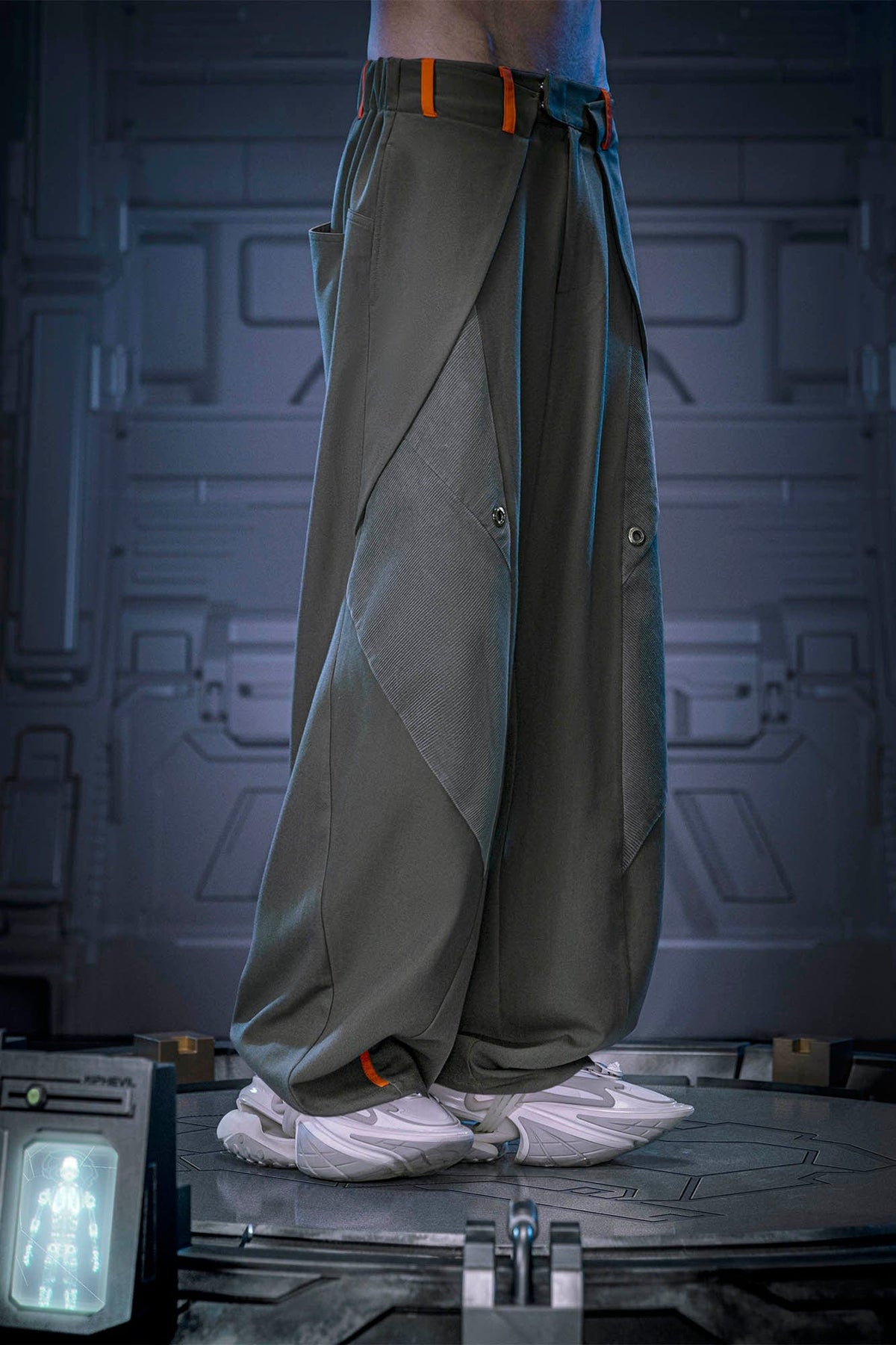 XIPHEVIL Mech Paneled Utility Wide-Leg Pants Grey – photo 6 of 7