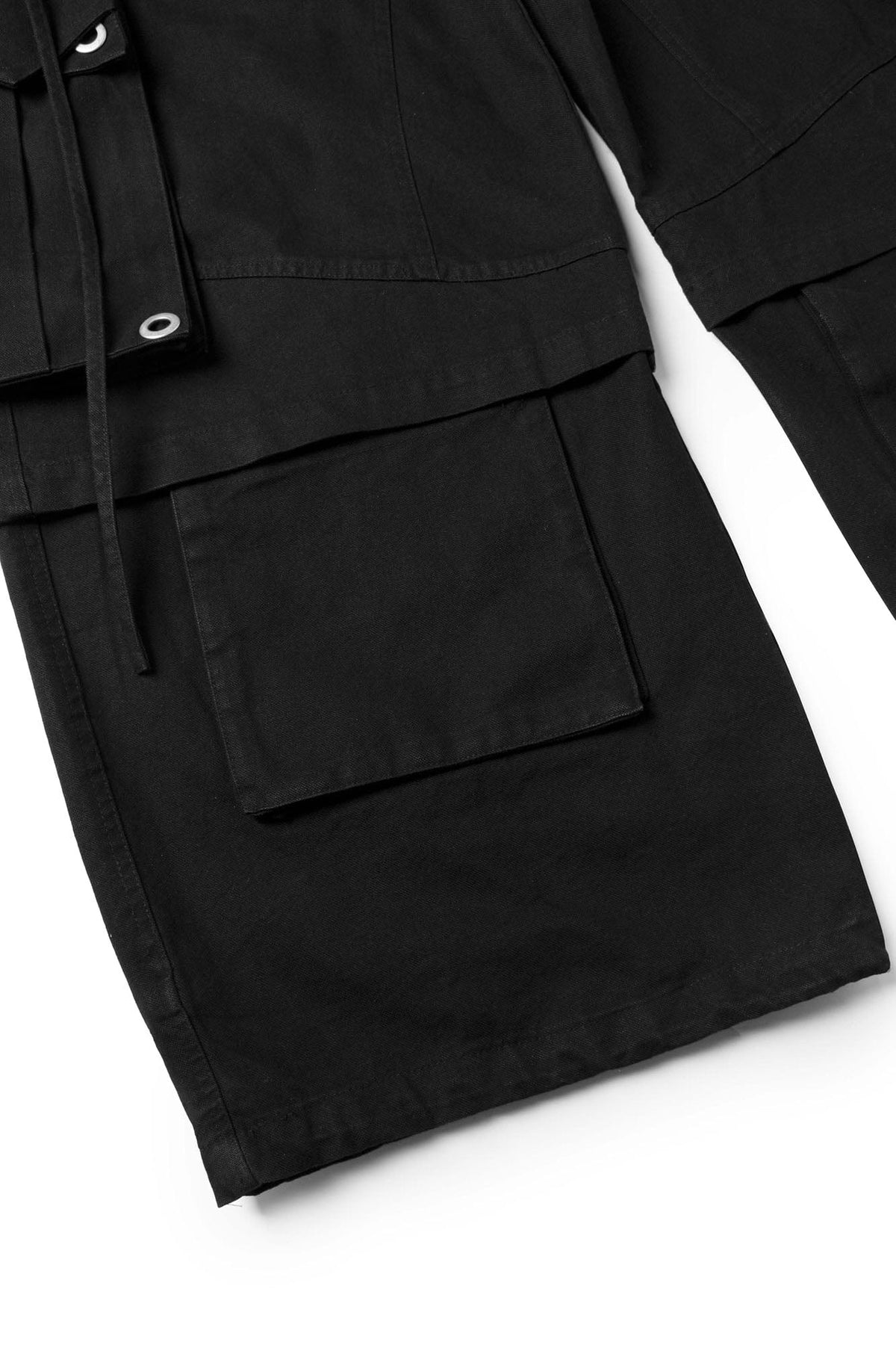 RELABEL Multi-Pocket Detachable Scarf Distressed Cargo Black – photo 5 of 6