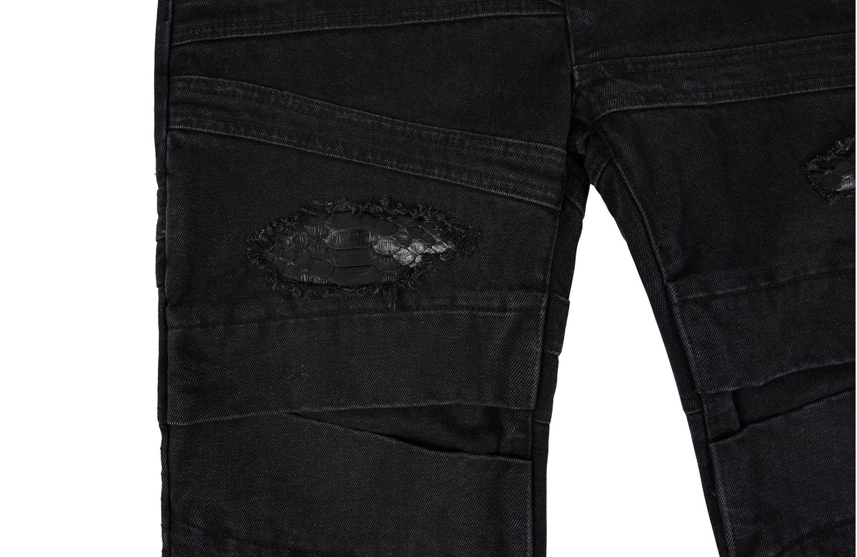 UNDERWATER Serpent Skin Distressed Jeans – photo 12 of 14
