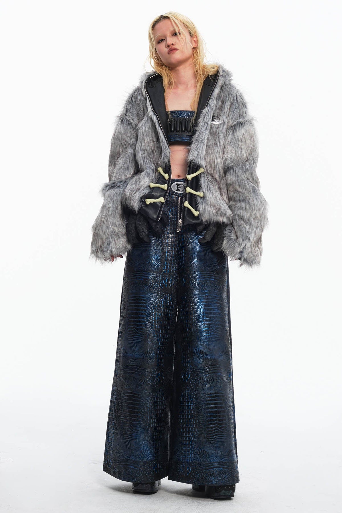 EMBRYO Detachable Beast Claw Faux Fur Hooded Jacket – photo 7 of 17