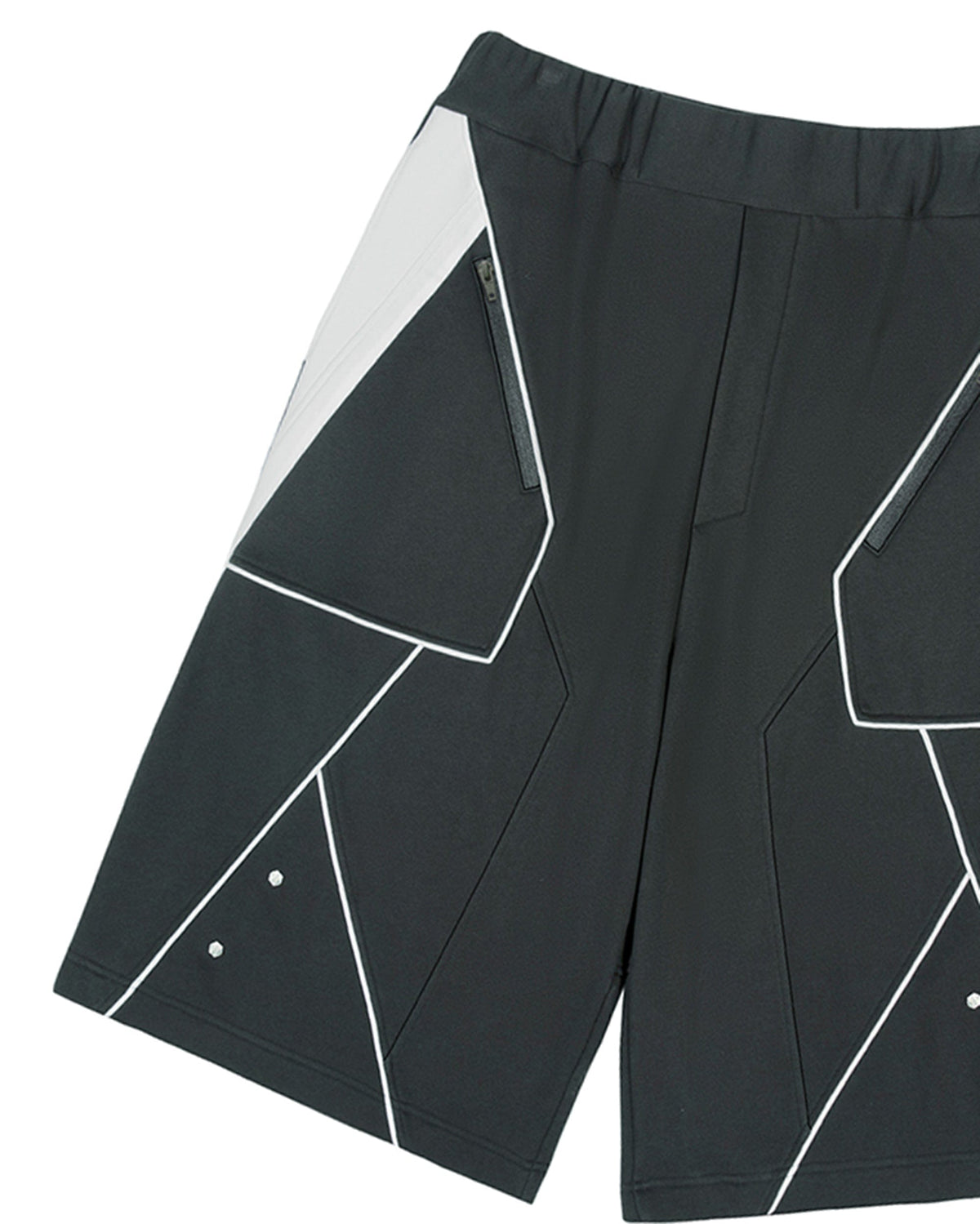 XIPHEVIL Deconstructed Zipper Rivet Shorts Black – photo 11 of 12