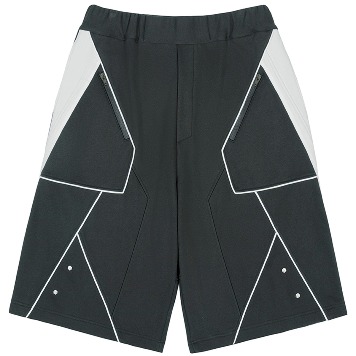 XIPHEVIL Deconstructed Zipper Rivet Shorts Black – photo 12 of 12