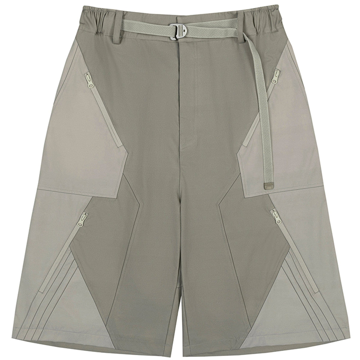 XIPHEVIL Demiurge Deconstructed Multi-Zipper Shorts Green – photo 12 of 13