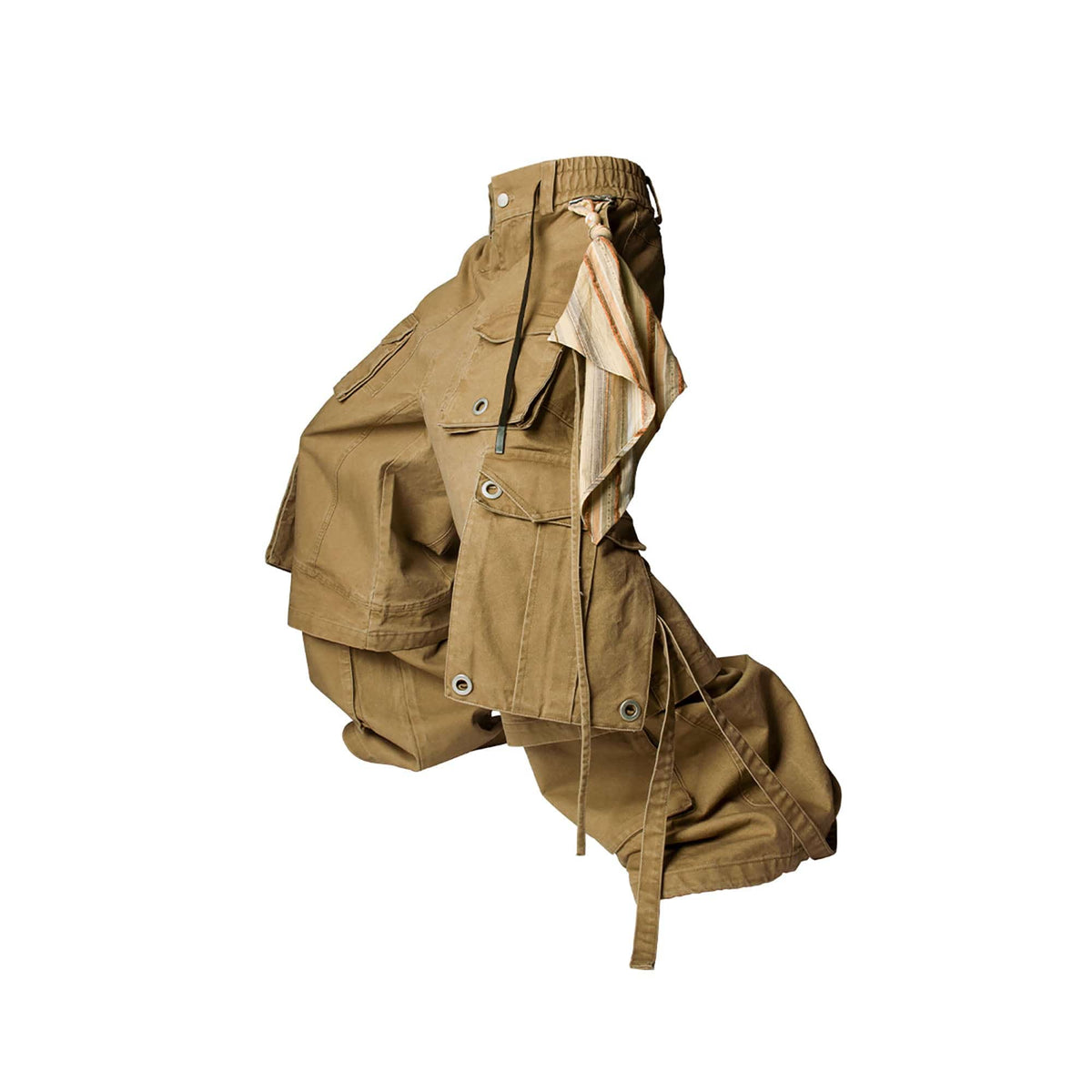 RELABEL Multi-Pocket Detachable Scarf Distressed Cargo Brown – photo 3 of 6